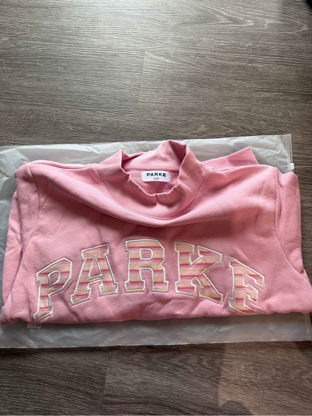 Parke Varsity Mockneck Sweetpea NWT - Picture 7 of 9